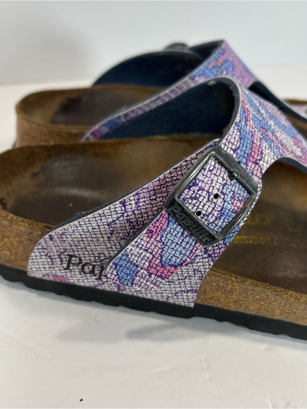 Birkenstock Papillio Gizeh Women's Size 5 Sandals Pink Purple Mosaic Boho Thong - Picture 5 of 8
